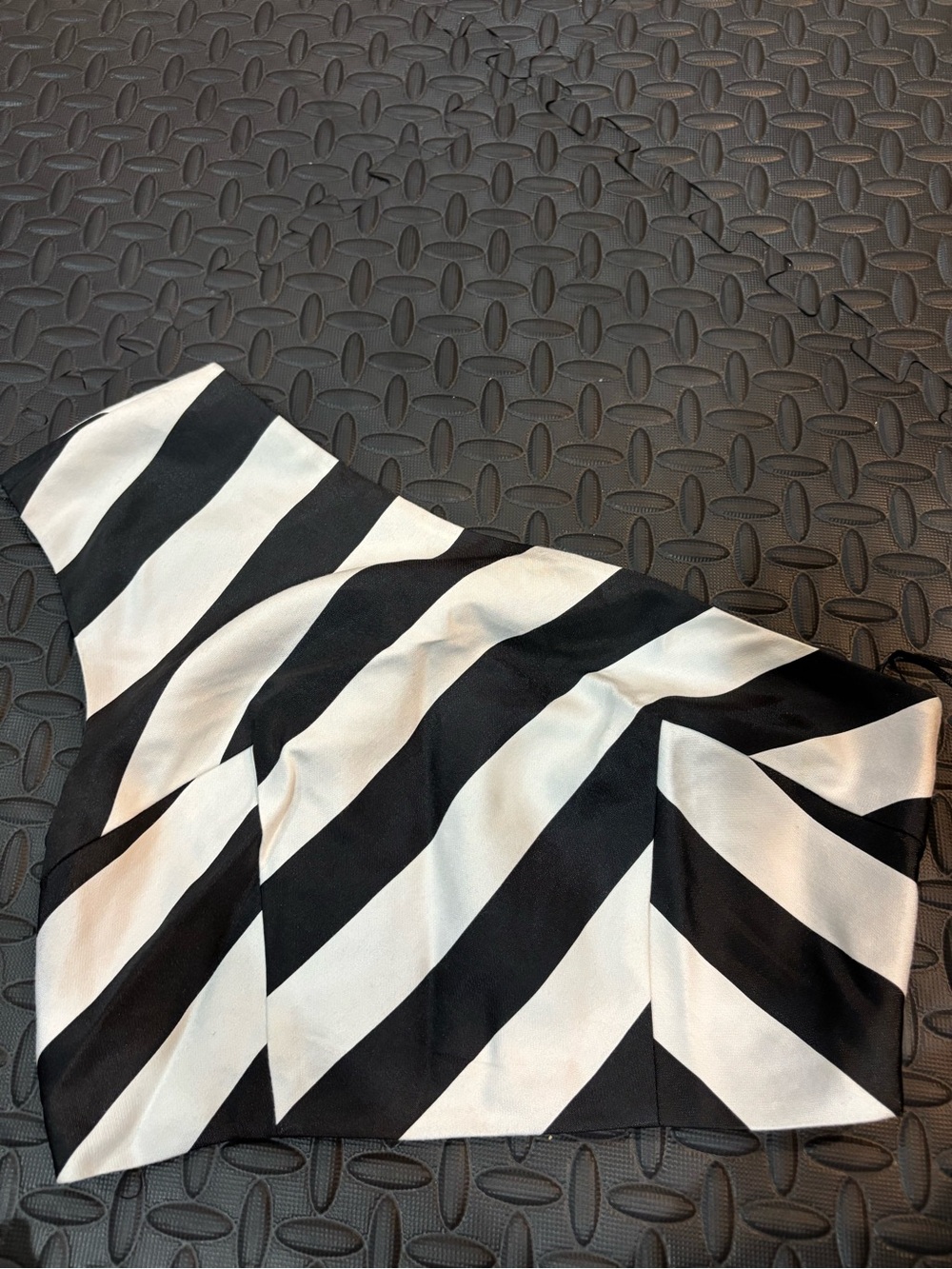 Kendall & Kylie Black and White Asymmetrical Striped Skirt